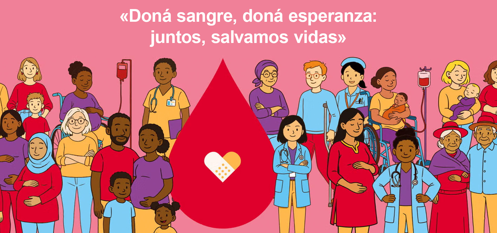 Banner de donación de sangre con el lema de la campaña 2025: Daná sangre, doná esperanza: juntos salvamos vidas