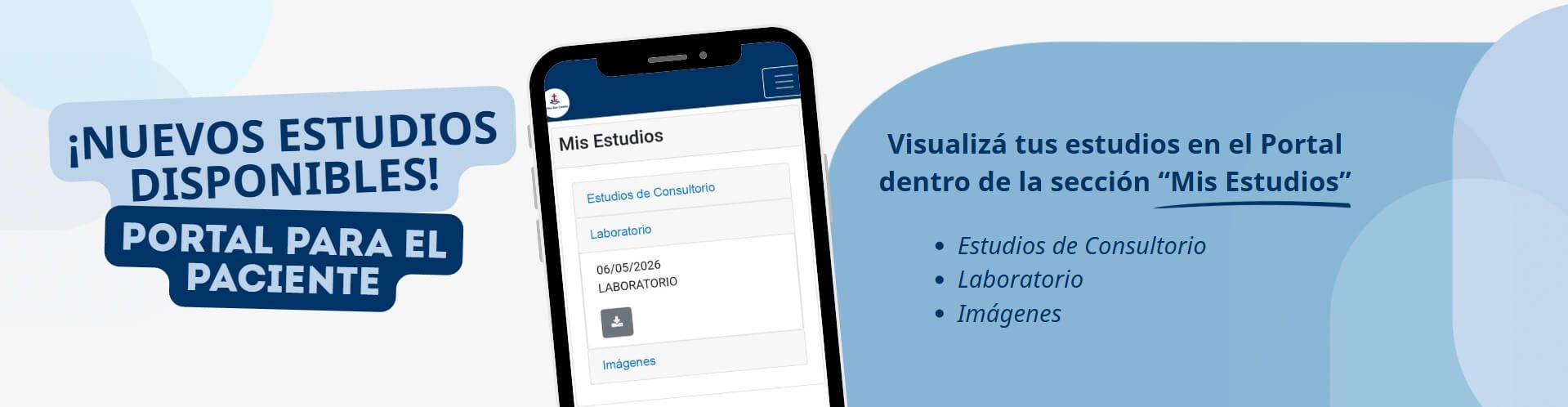Banner Nuevos estudios disponibles en el portal